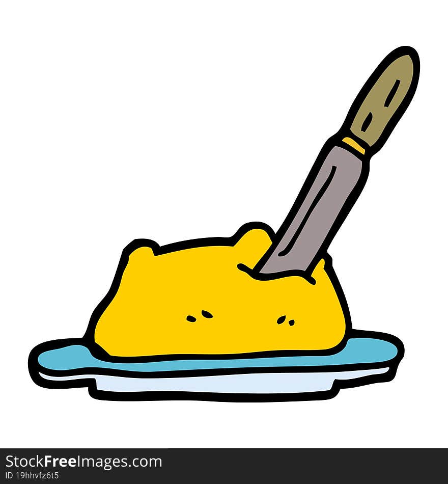 cartoon doodle butter and knife