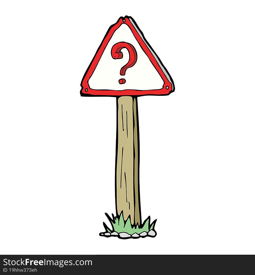 cartoon question mark sign