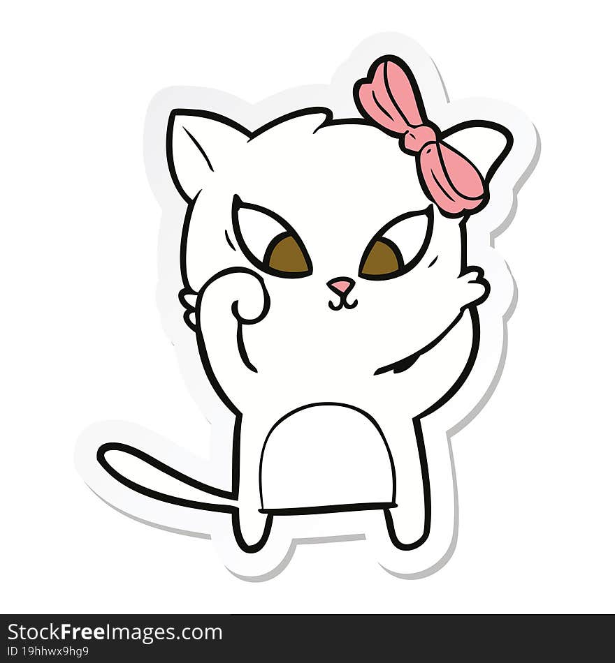 Sticker Of A Cartoon Cat