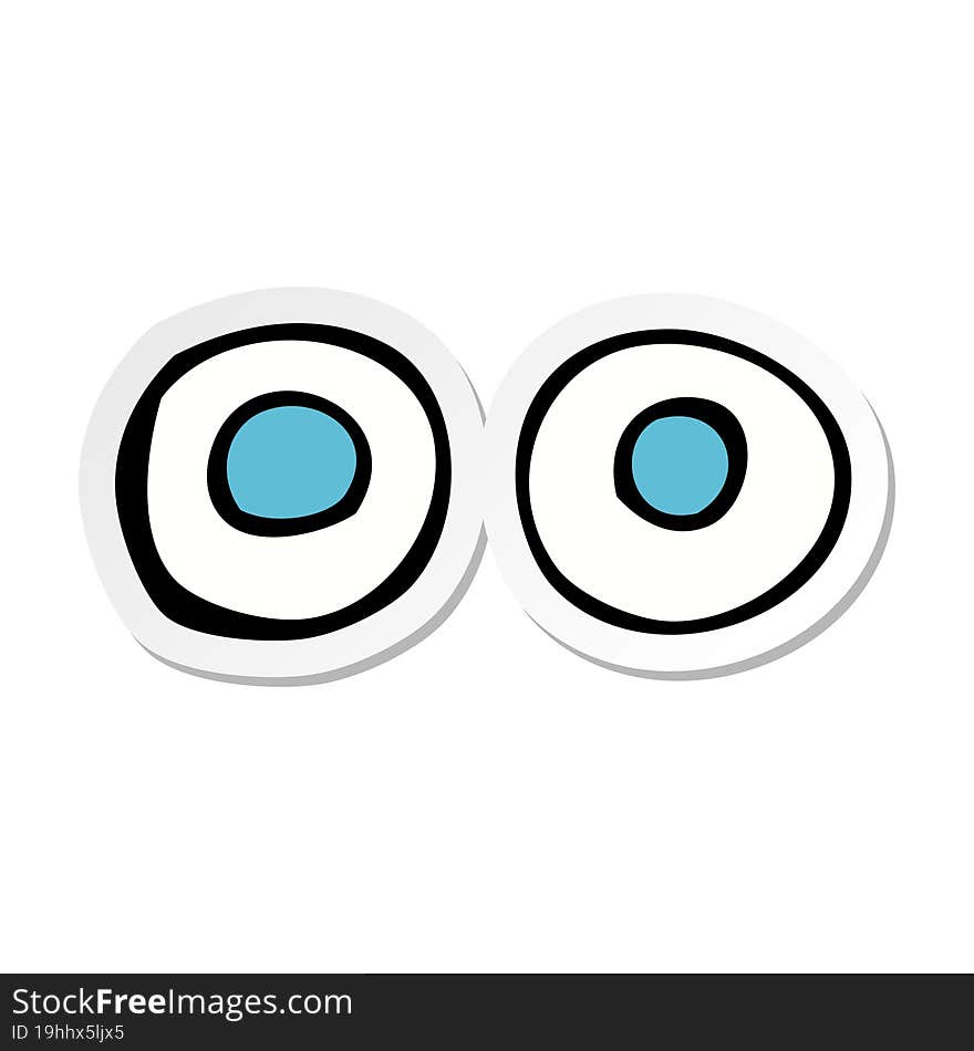 sticker of a cartoon eyes