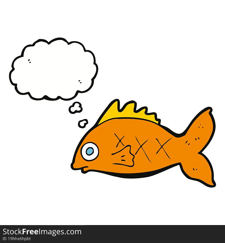 Cartoon Fish With Thought Bubble