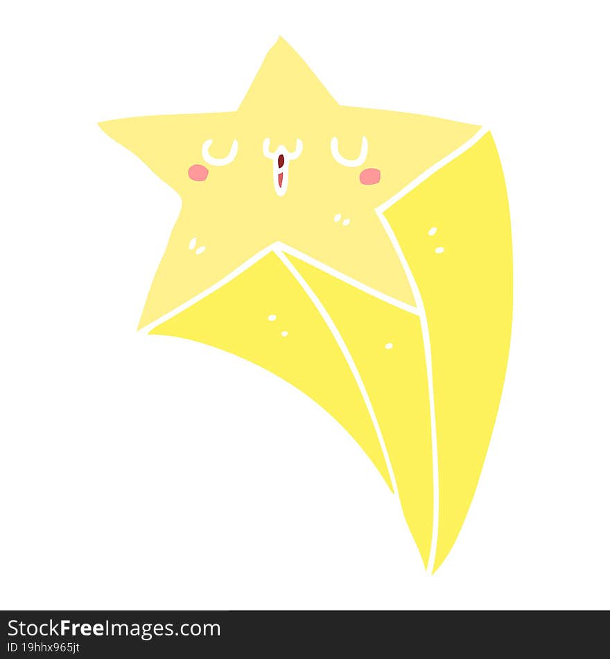 Flat Color Style Cartoon Shooting Star