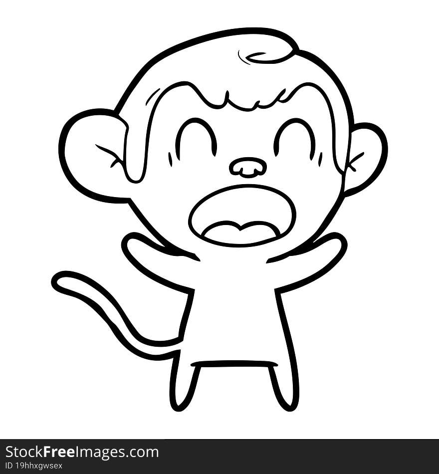 shouting cartoon monkey. shouting cartoon monkey