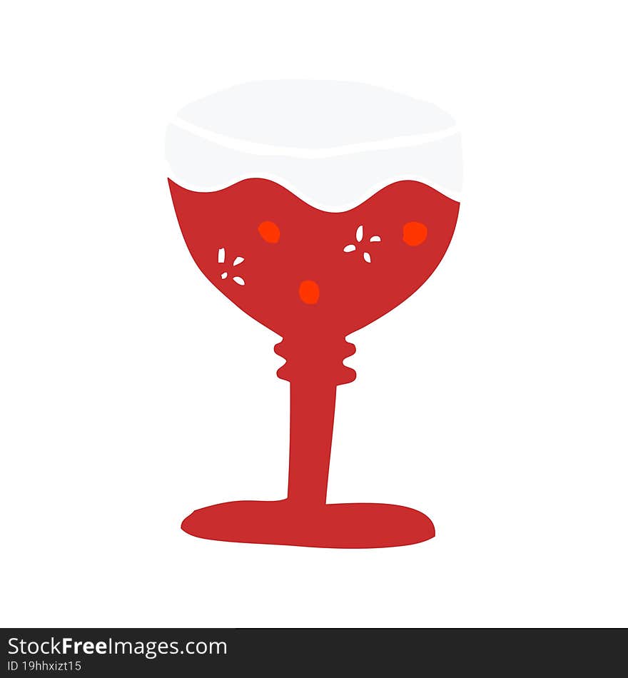 Cartoon Doodle Red Wine Glass