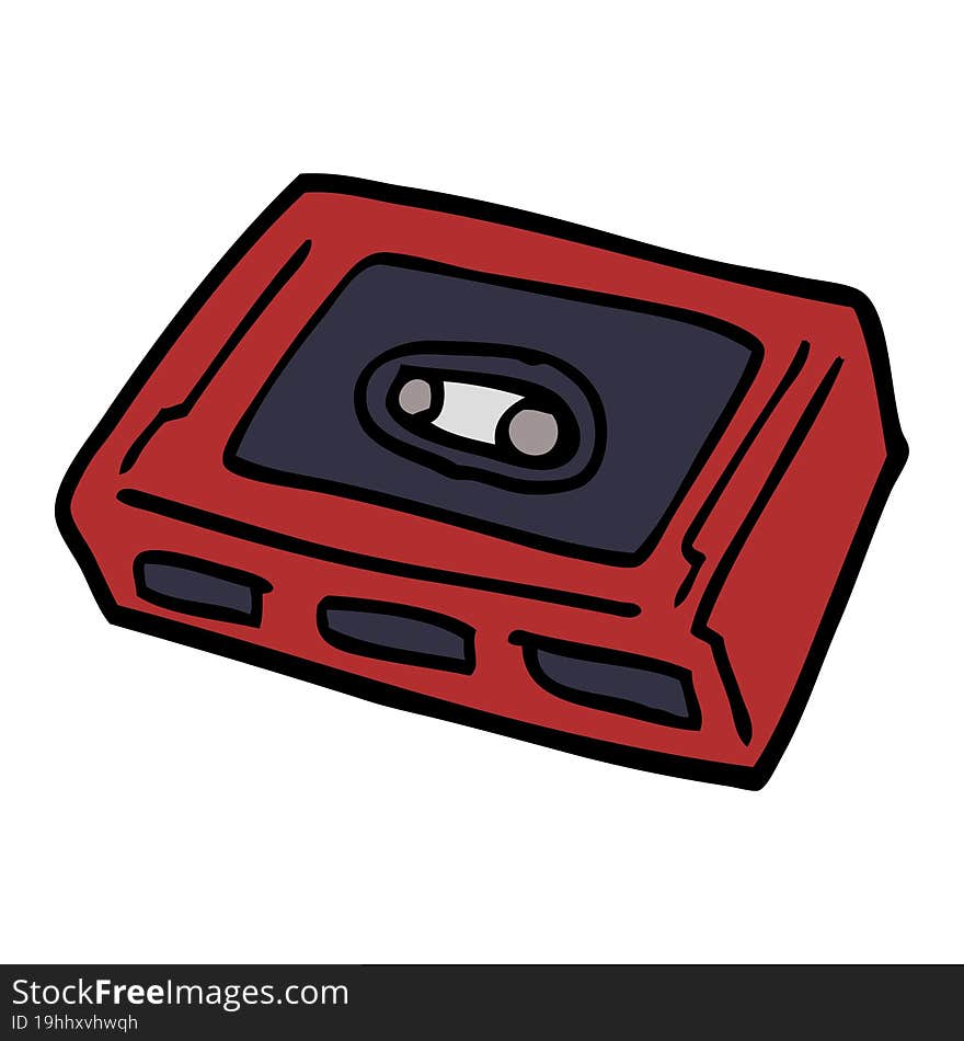 cartoon doodle retro tape cassette