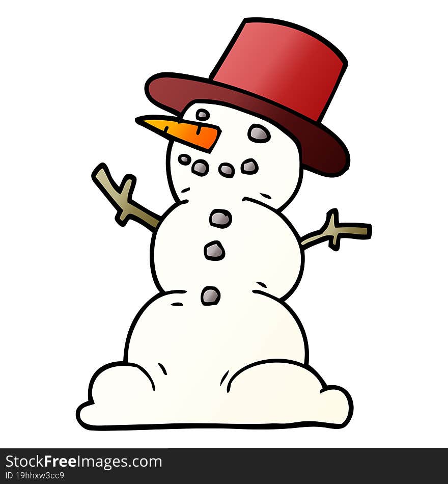 Cartoon Doodle Snowman