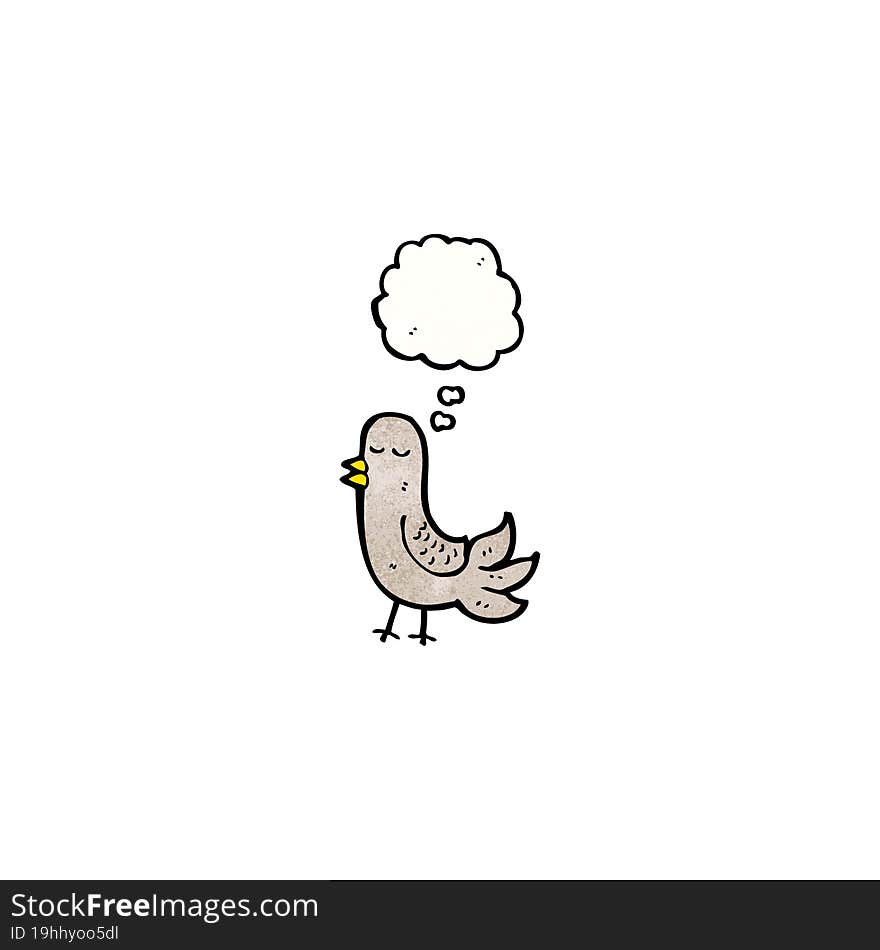 Cartoon Bird With Thought Bubble