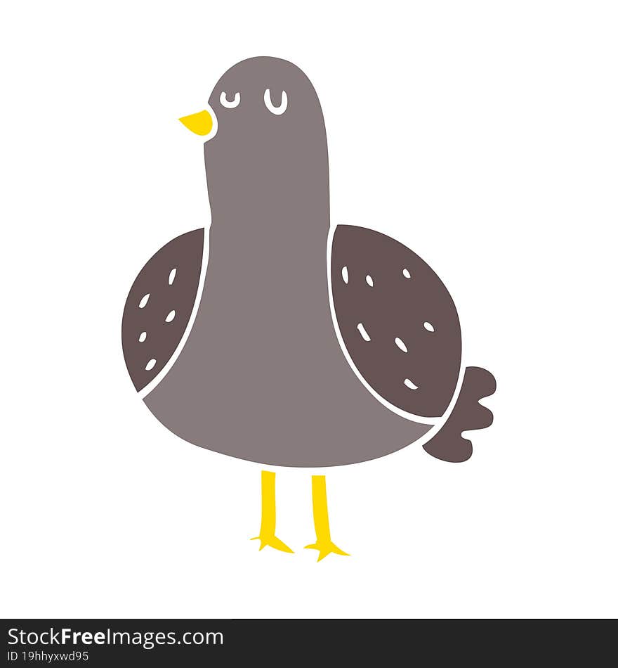 flat color style cartoon bird