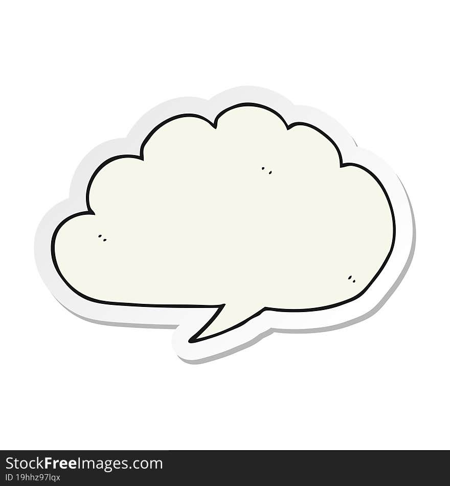 sticker of a carton cloud speech bubble