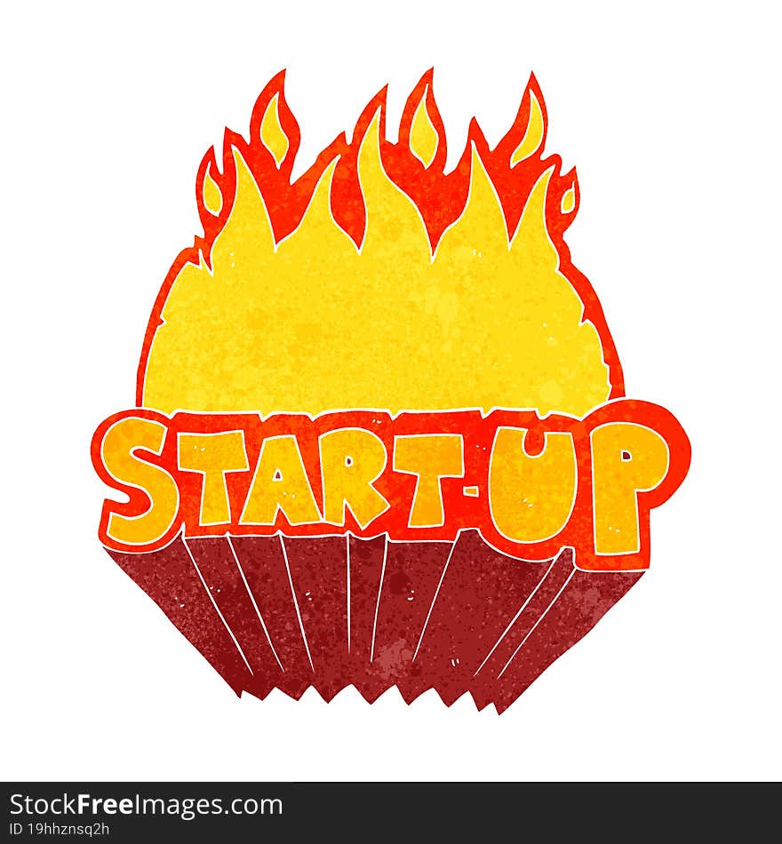 retro cartoon startup symbol