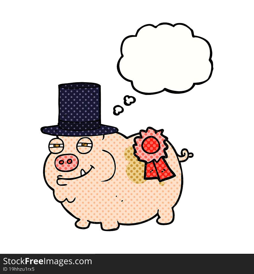 thought bubble cartoon prize winning pig