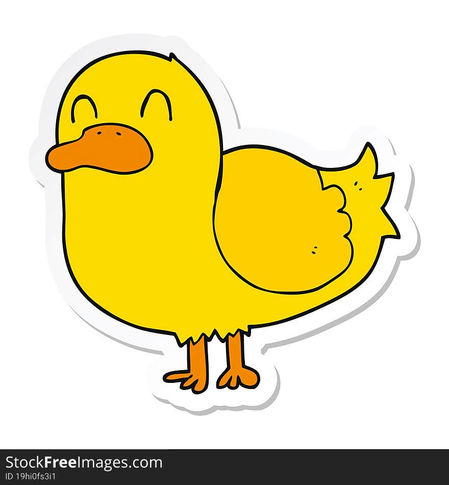 Sticker Of A Cartoon Duck