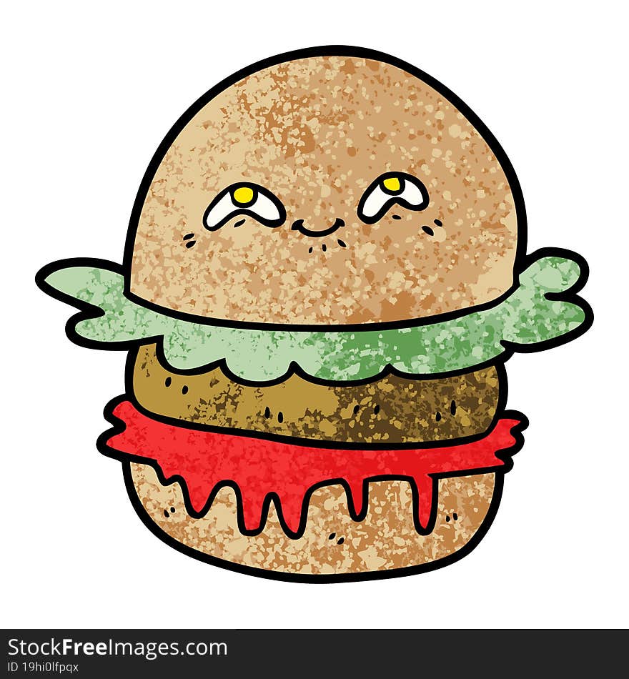 cartoon fast food burger. cartoon fast food burger