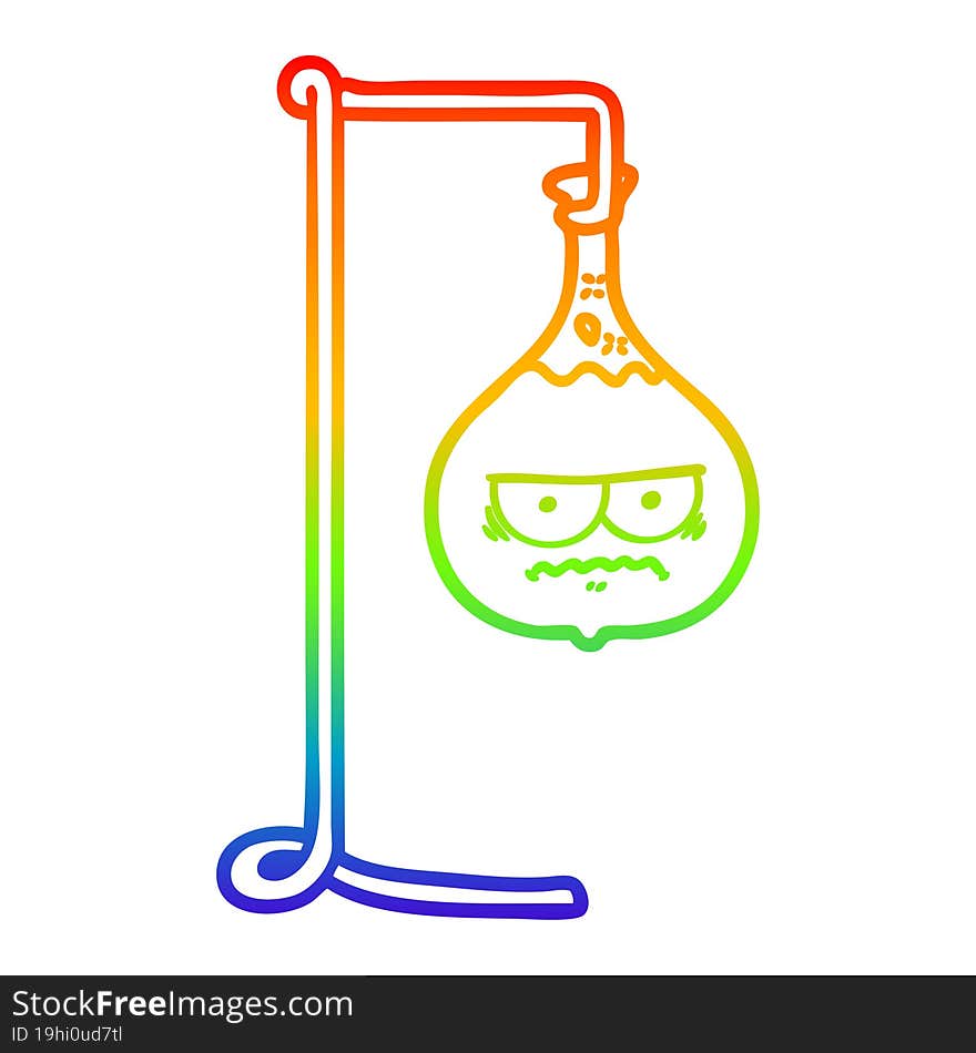 rainbow gradient line drawing angry cartoon science experiment