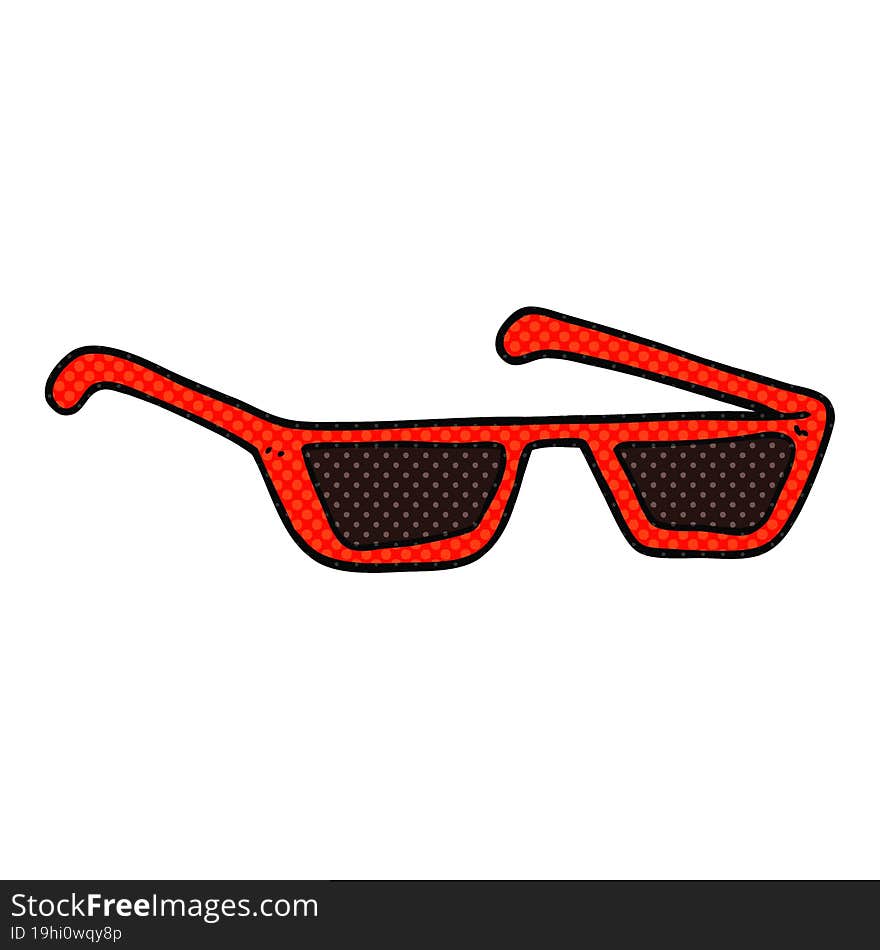 freehand drawn comic book style cartoon sunglasses