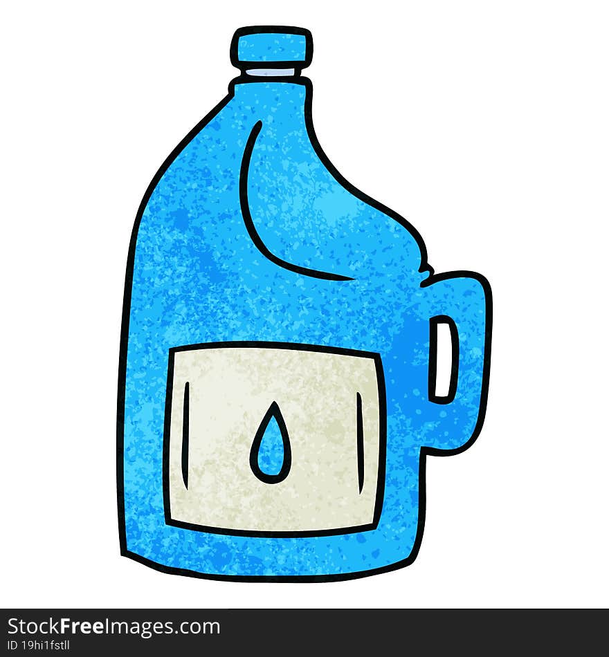 Textured Cartoon Doodle Of A Large Drinking Bottle