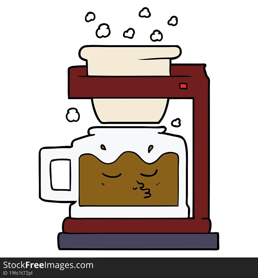 cartoon filter coffee machine. cartoon filter coffee machine