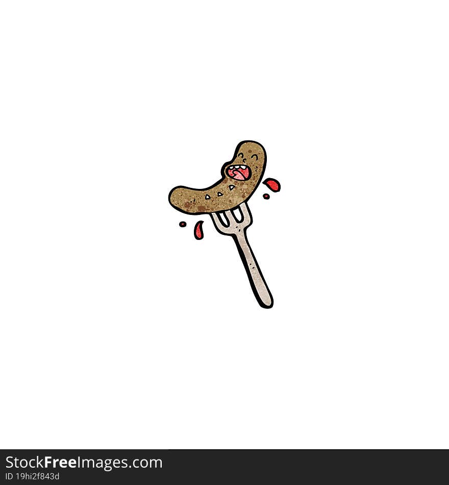 cartoon sausage on fork