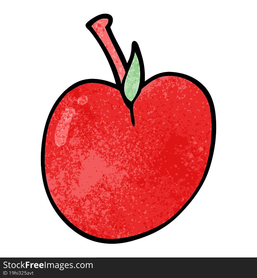 cartoon doodle of an apple