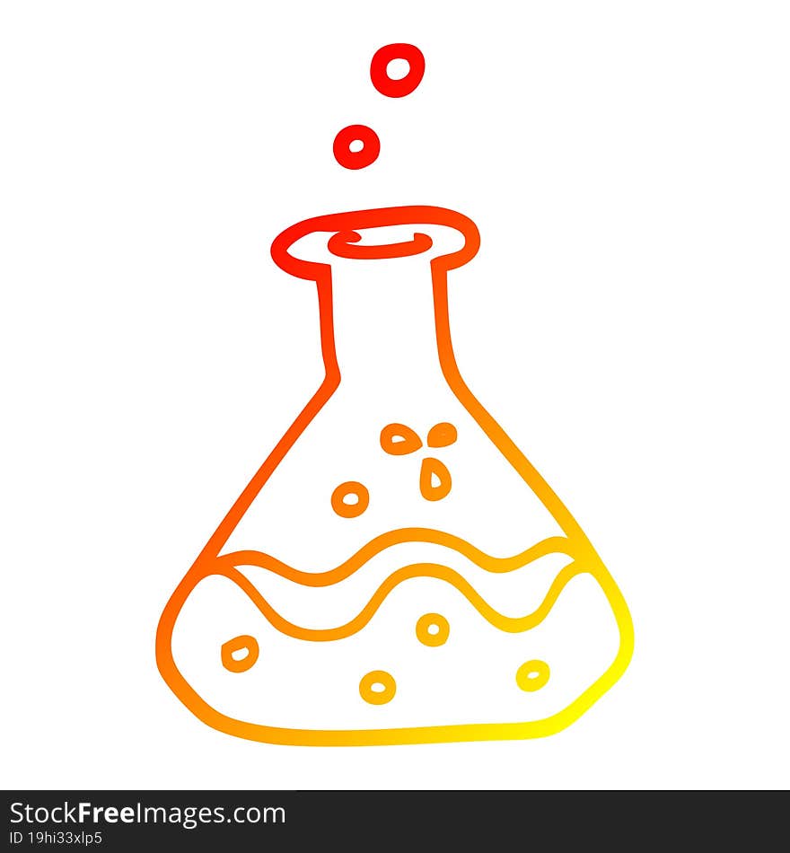 Warm Gradient Line Drawing Cartoon Chemical Bottles