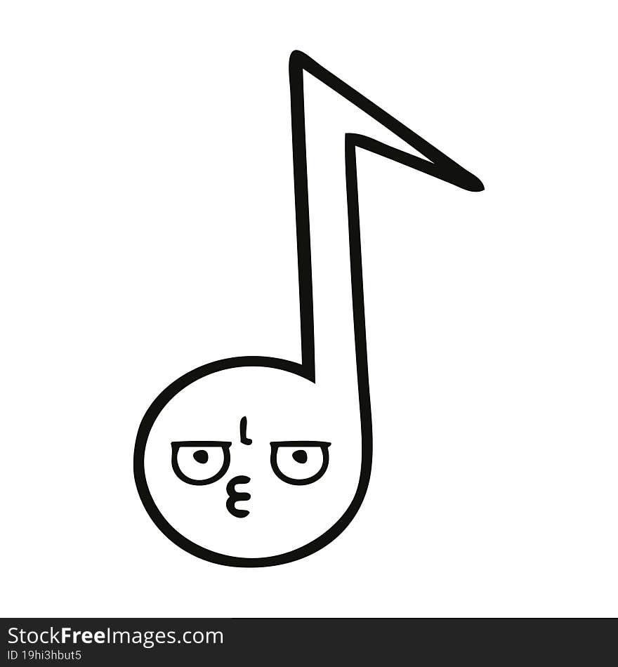 line drawing cartoon musical note