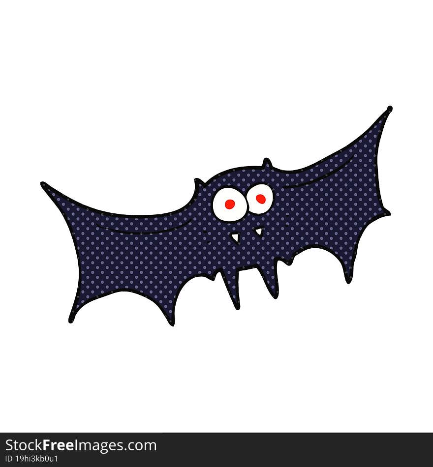 freehand drawn cartoon vampire bat