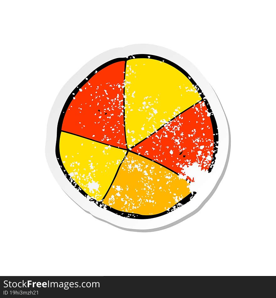 retro distressed sticker of a cartoon ball