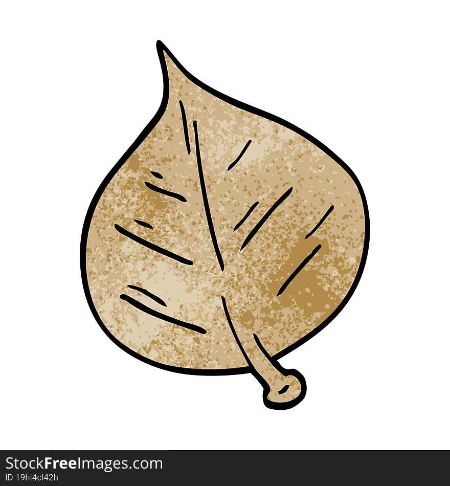 cartoon doodle leaf