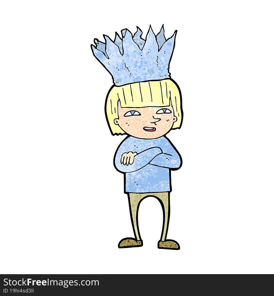 cartoon person wearing paper crown