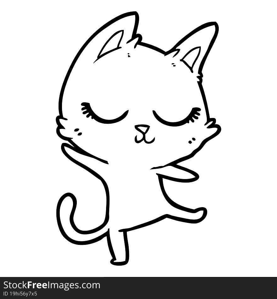 calm cartoon cat. calm cartoon cat