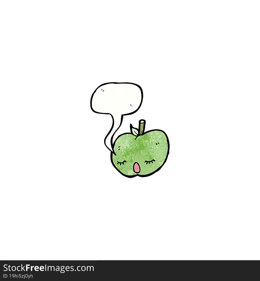 cartoon apple with speech bubble