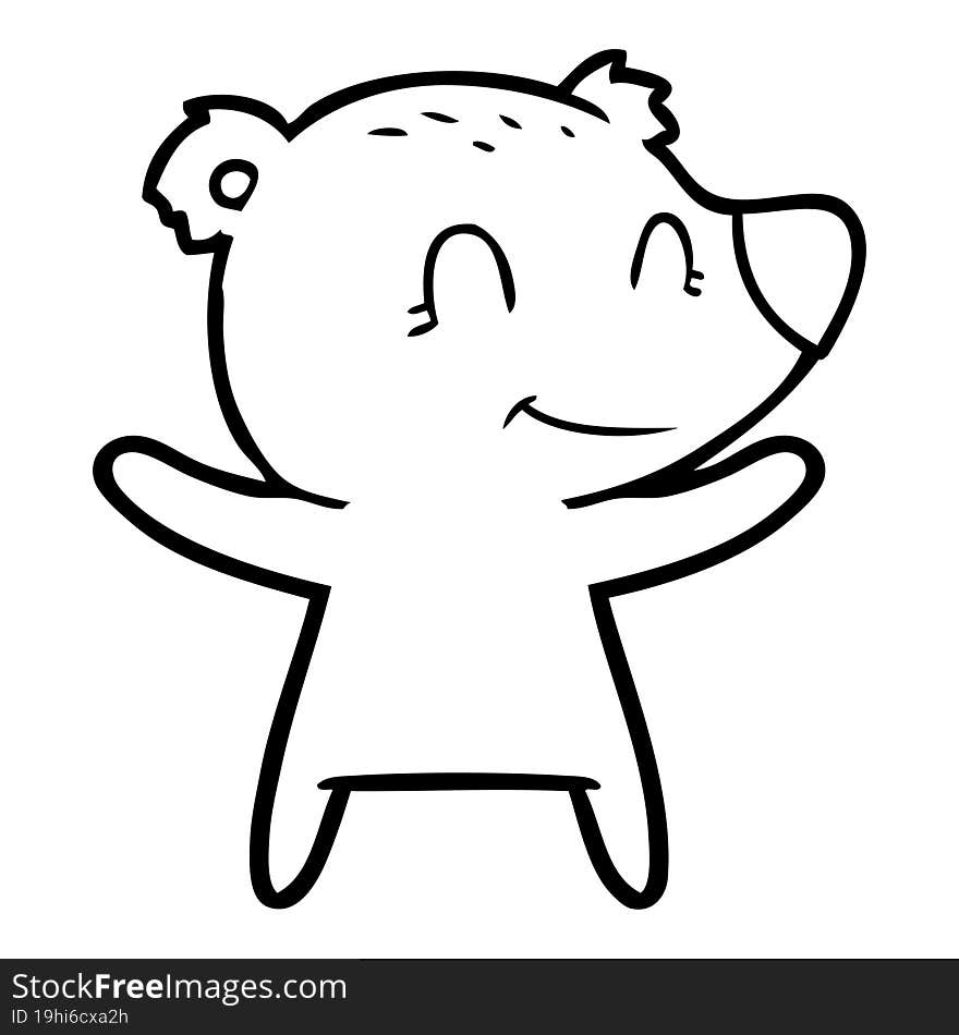 smiling bear cartoon. smiling bear cartoon