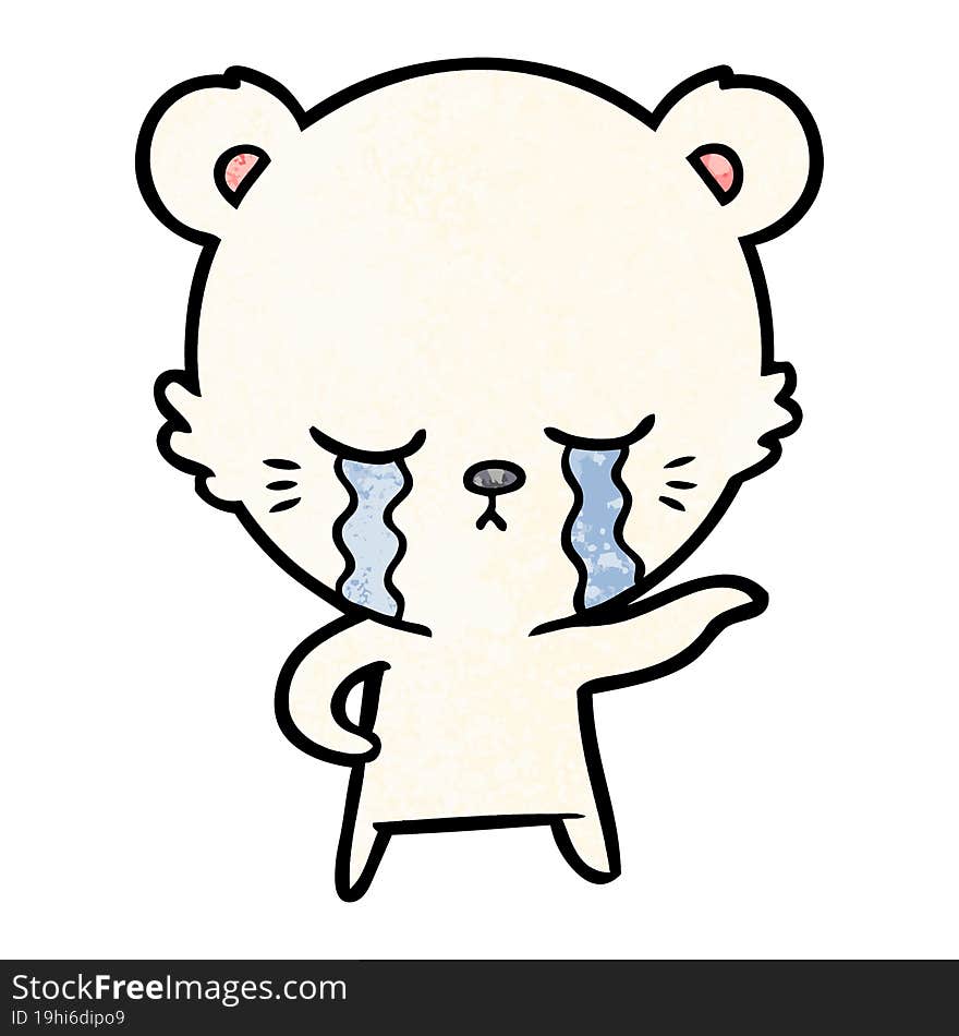 crying cartoon polarbear. crying cartoon polarbear