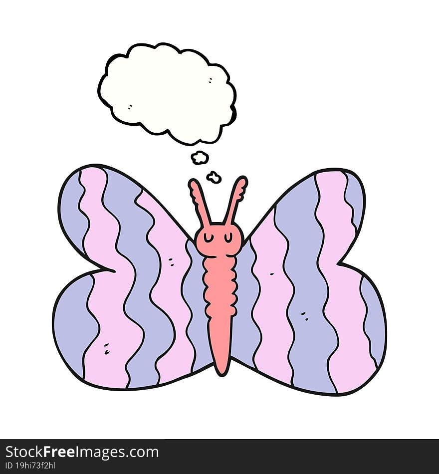 Thought Bubble Cartoon Butterfly