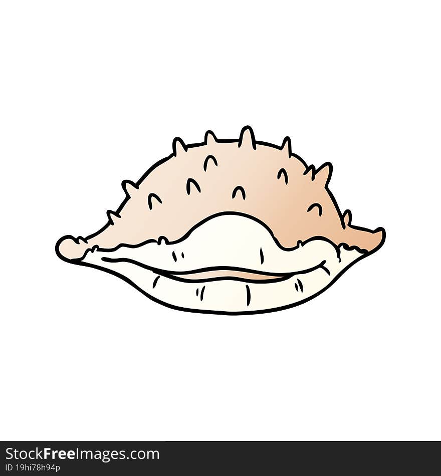 hand drawn gradient cartoon doodle of a sea shell