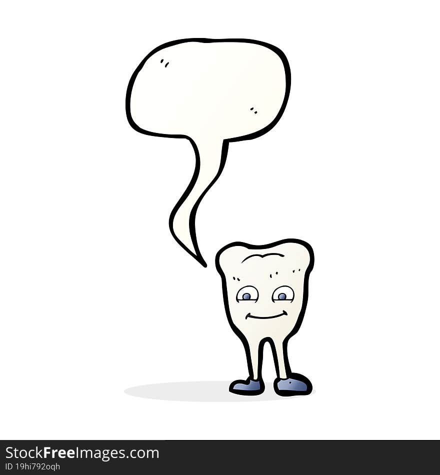 cartoon tooth   with speech bubble