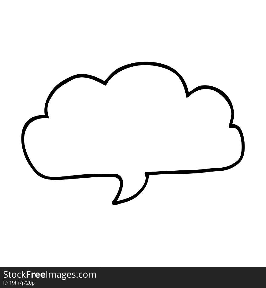 line drawing cartoon cloud speech bubble