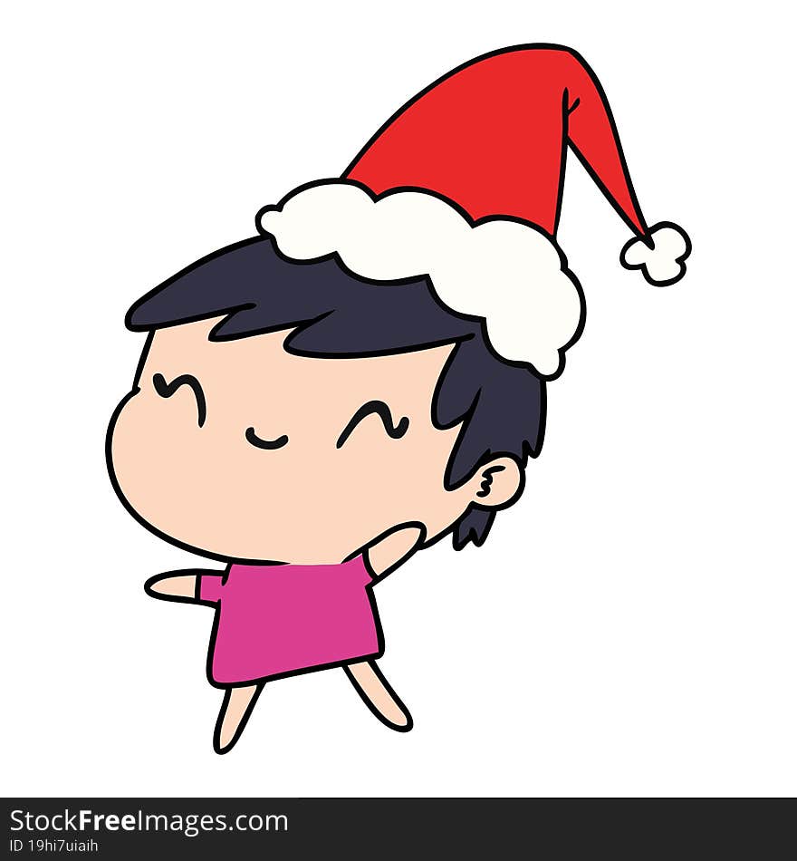 Christmas Cartoon Of Kawaii Girl