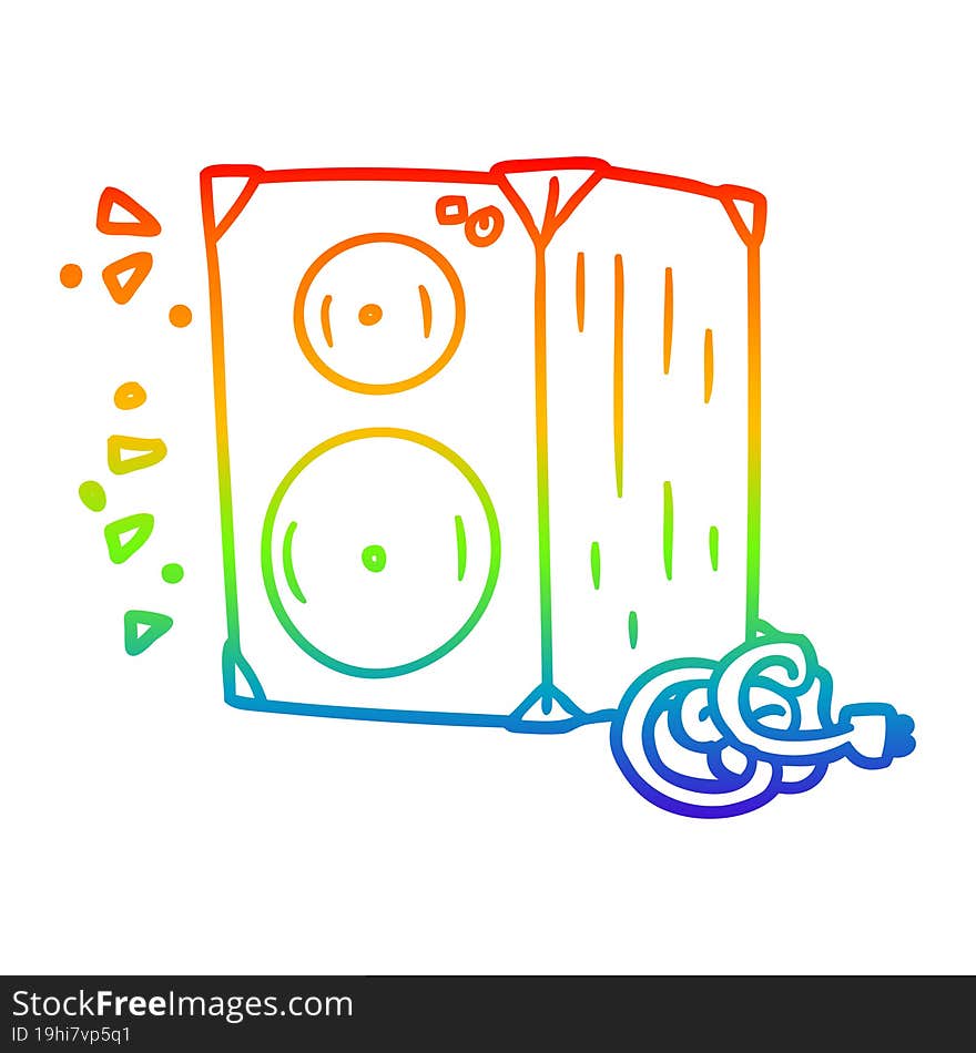 rainbow gradient line drawing cartoon amplifier