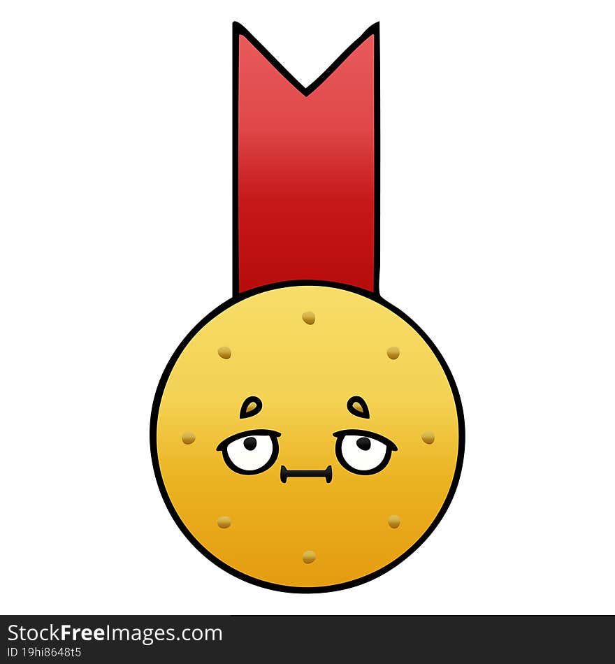 gradient shaded cartoon gold medal