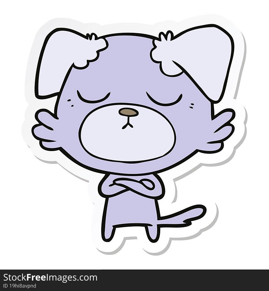 Sticker Of A Cute Cartoon Dog