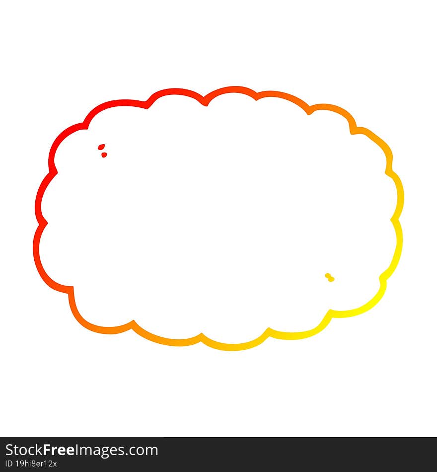 warm gradient line drawing cartoon cloud