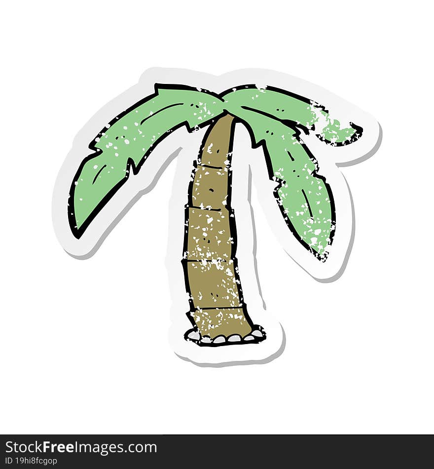 retro distressed sticker of a cartoon palm tree