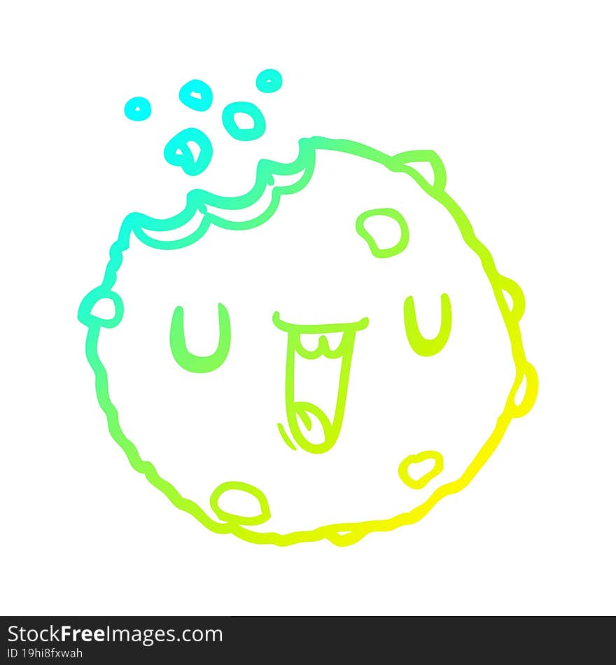 cold gradient line drawing Cartoon cookie