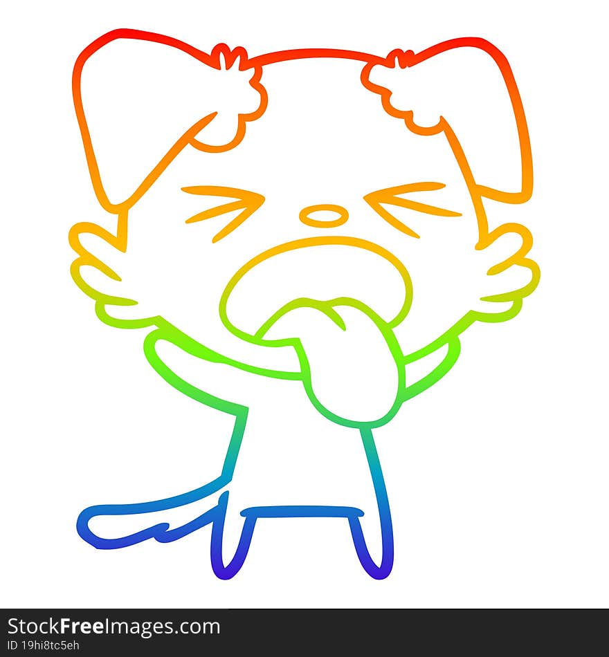 rainbow gradient line drawing cartoon disgusted dog