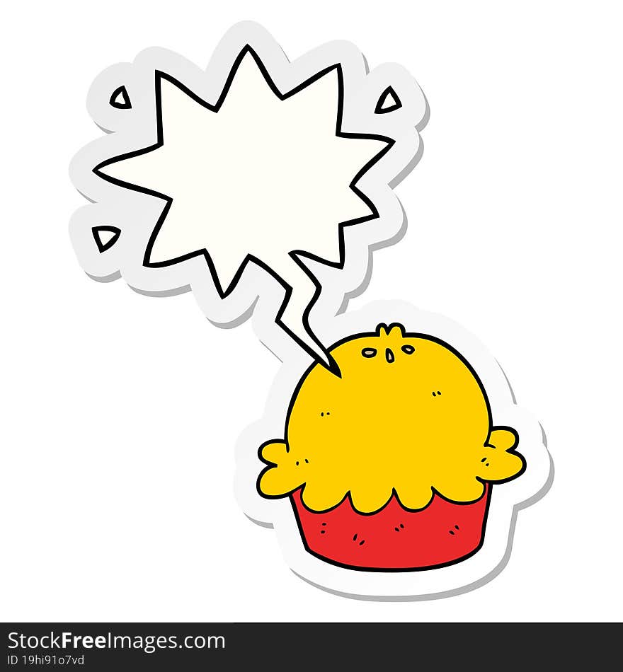 cartoon pie and speech bubble sticker