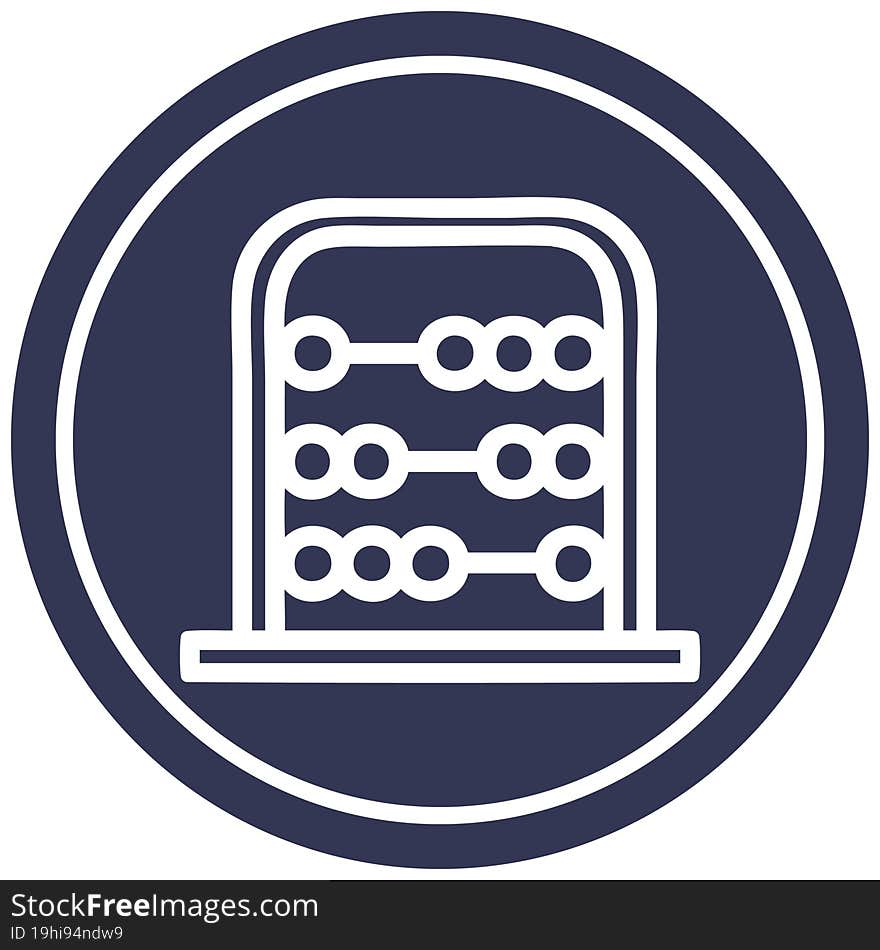 traditional abacus circular icon