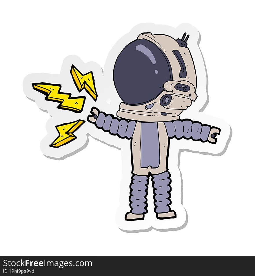 Sticker Of A Cartoon Astronaut