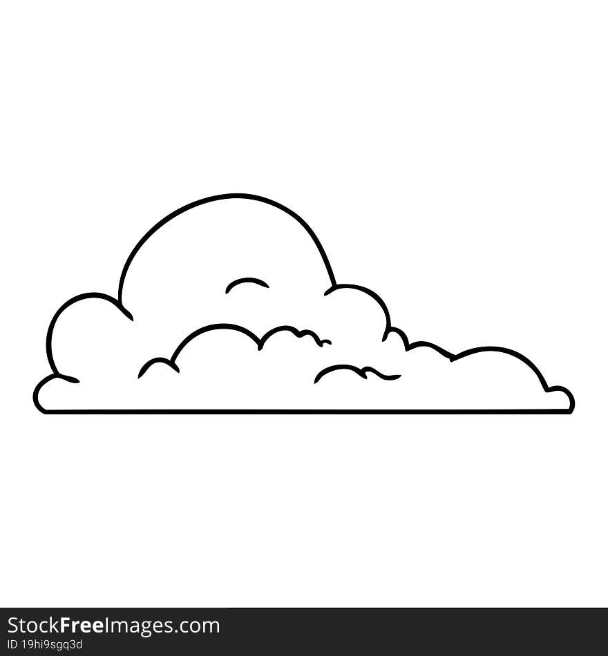 Line Drawing Doodle Of White Large Clouds