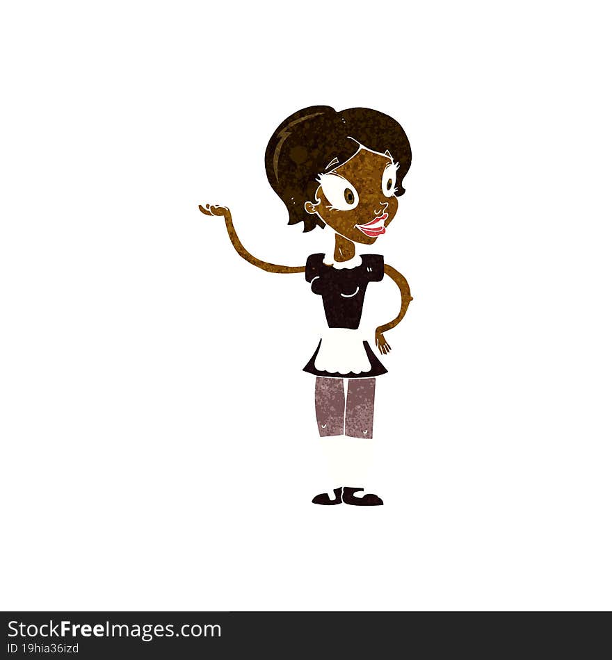 Cartoon Woman In Maid Costume